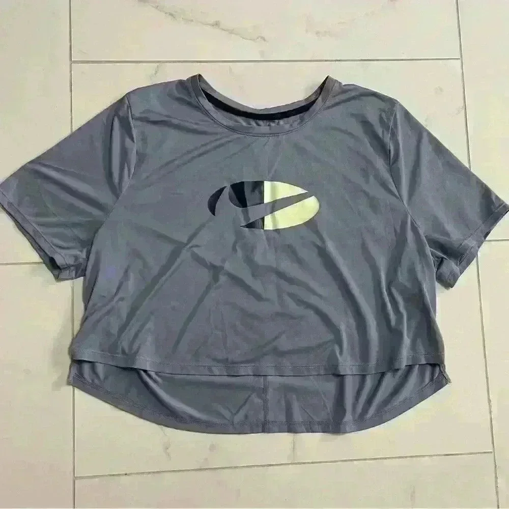 Nike Women's Plus Size Dri-Fit One Cropped Top Ashen Slate 1X